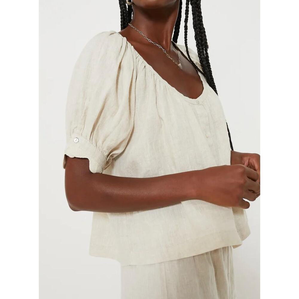 Tuckernuck Natural Linen Tully Crop Top Ava Shorts Matching Set Outfit XS - Picture 6 of 13